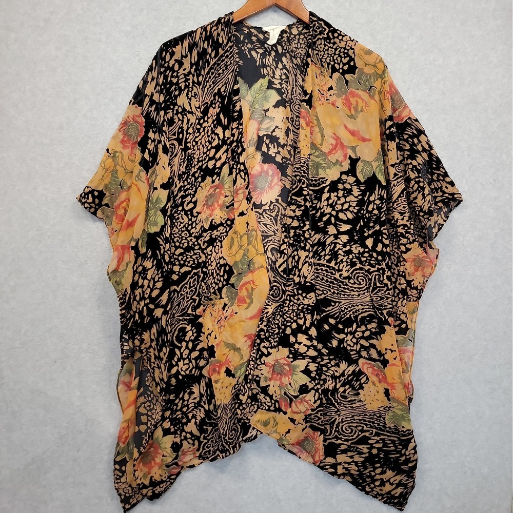 MYSTREE Kimono Cardigan Velvet Burnout Whimsigoth Fairy Sheer Festival One Size